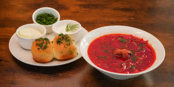Traditional Ukrainian borscht